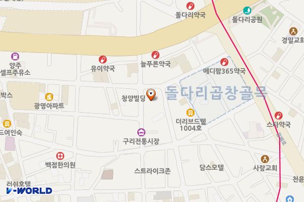 구리전통시장 공영주차장 위치 지도 — 경기도 구리시 검배로6번길 31