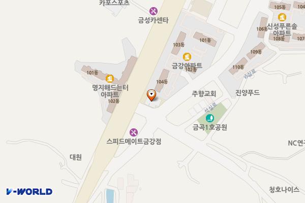금곡동주민자치센터 5층 위치 지도 — 경기도 남양주시 석실로 724