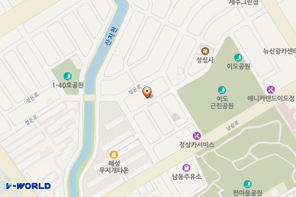 이도공원길 17-1, 21 위치 지도 — 제주특별자치도 제주시 이도공원길 17-1