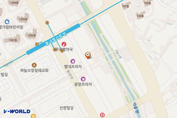 별내프라자2(민간개방화장실) 위치 지도 — 경기도 남양주시 별내동 덕송1로55번길 20