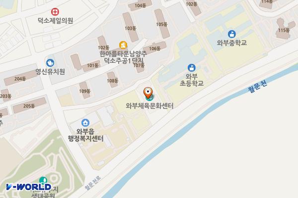 와부체육문화센터 1층 위치 지도 — 경기도 남양주시 와부읍 월문천로 51