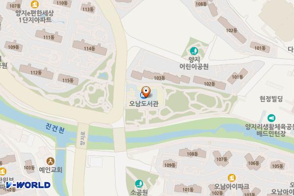 오남도서관 지상3층 위치 지도 — 경기도 남양주시 오남읍 양지로 240번길 12