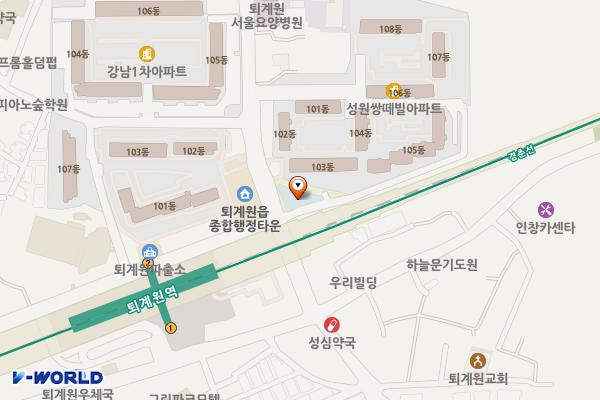 퇴계원도서관 지상2층 위치 지도 — 경기도 남양주시 퇴계원면 도제원로 12
