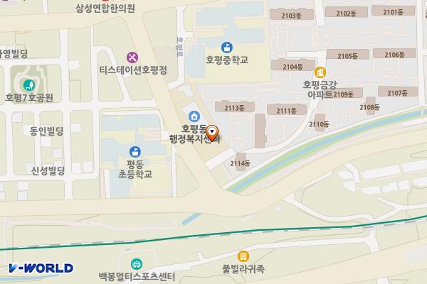 호평평내행정복지센터 지하 1층 위치 지도 — 경기도 남양주시 호평로68번길 21(호평동)