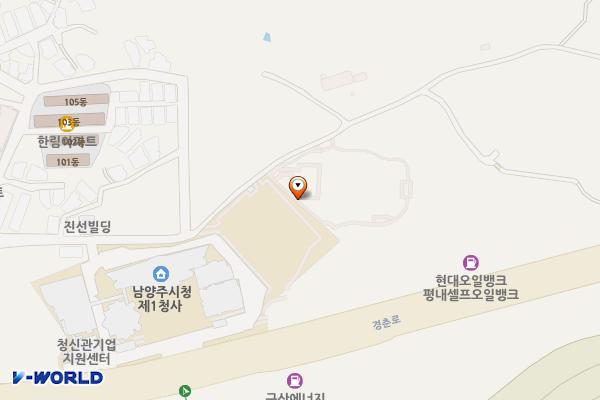 남양주시청제1청사 신관동 2층 위치 지도 — 경기도 남양주시 경춘로 1037