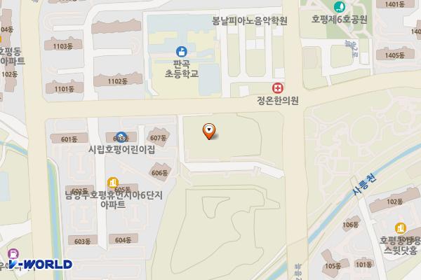 호평체육문화센터 본관 3층 위치 지도 — 경기도 남양주시 늘을2로 67(호평동,호평체육문화센터)