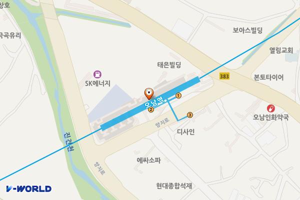 오남역 지하1층 화장실 위치 지도 — 경기도 남양주시 오남읍 진건오남로 지하929
