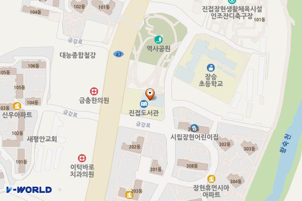 진접도서관 지상1층 위치 지도 — 경기도 남양주시 진접읍 금강로 1554-11
