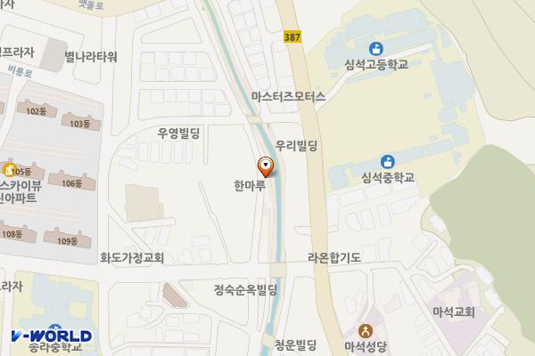 마석우천 물놀이장[마석-1] 위치 지도 — 경기도 남양주시 화도읍 마석우리 303