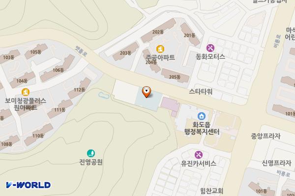 이석영뉴미디어도서관 1층 위치 지도 — 경기도 남양주시 화도읍 맷돌로 84
