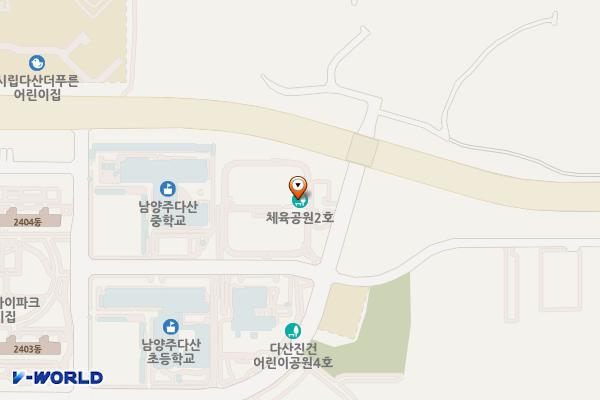 다산진건 체육공원 2호[다산1-3] 위치 지도 — 경기도 남양주시 다산동 6033