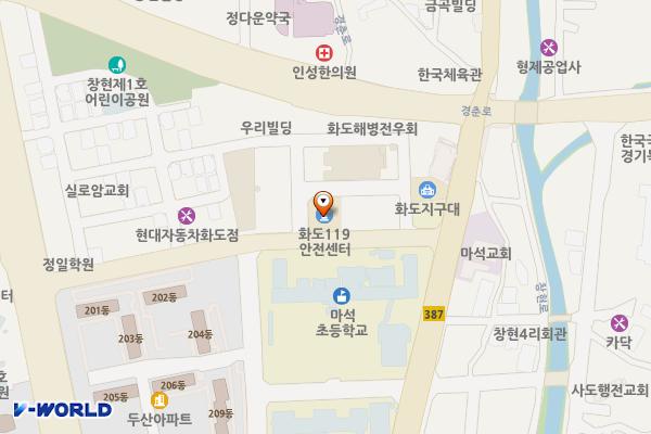 남양주 화도119안전센터 위치 지도 — 경기도 남양주시 화도읍 수레로1260번길 25