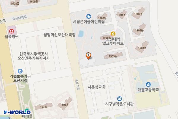 도원공원 위치 지도 — 경기도 오산시 내삼미로80번길 7