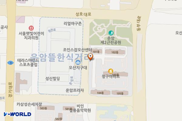 운암제2근린공원 위치 지도 — 경기도 오산시 운암로 14