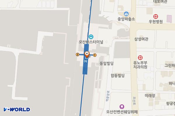 오산역 환승센터 교통광장 공중화장실 위치 지도 — 경기도 오산시 역광장로 59