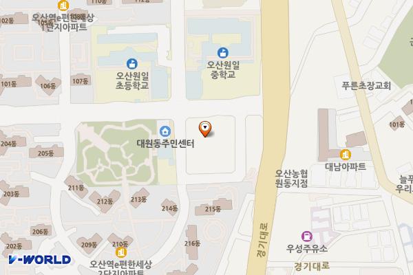 오산남부종합사회복지관 위치 지도 — 경기도 오산시 오산로 132번길 28-5