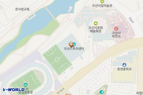 오산스포츠센터 옥외 (게이트볼장) 위치 지도 — 경기도 오산시 경기동로33
