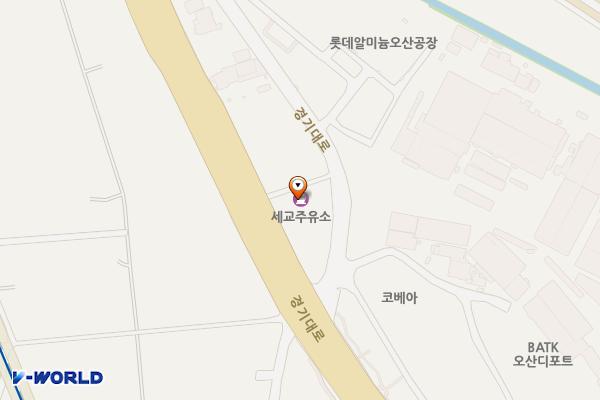 에이치디현대오일뱅크(주)직영
 오산세교셀프주유소 위치 지도 — 경기도 오산시  경기대로 876