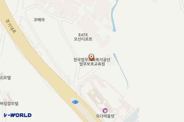 한국법무보호복지공단 법무보호교육원 위치 지도 — 경기도 오산시 경기대로 822-38