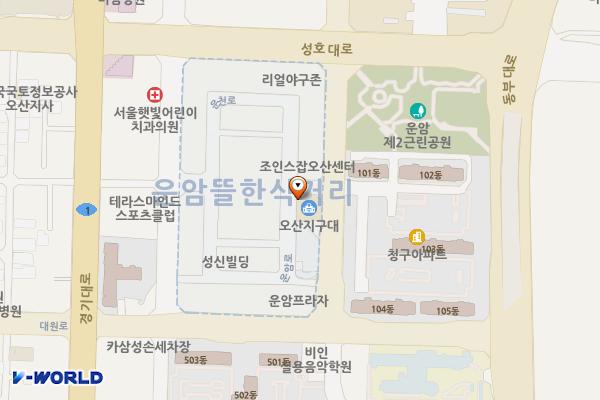 오산지구대 위치 지도 — 경기도 오산시 운암로11
