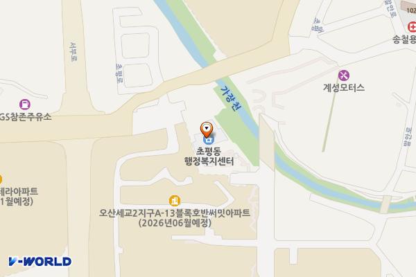 초평동 행정복지센터 위치 지도 — 경기도 오산시 초평중앙로 77