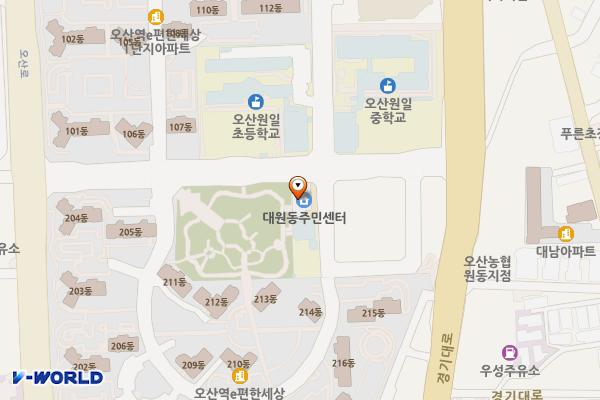 대원1동행정복지센터 위치 지도 — 경기도 오산시 오산로132번길 28