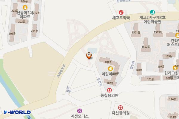 초평도서관 화장실 위치 지도 — 경기도 오산시 발안로 1353-11