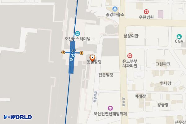 동일빌딩 위치 지도 — 경기도 오산시 역광장로 55