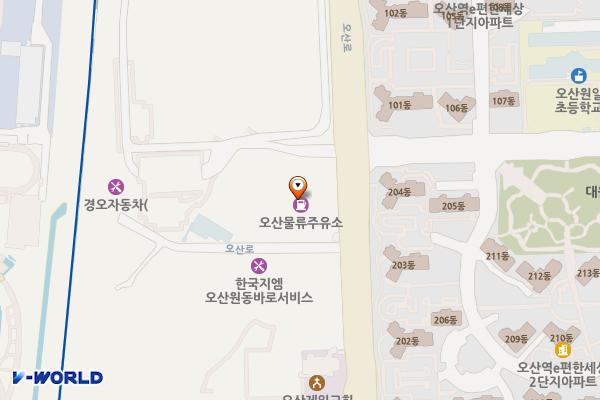 오산물류주유소 위치 지도 — 경기도 오산시  오산로 129