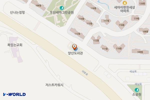 양산도서관 화장실 위치 지도 — 경기도 오산시 양산로 410번길 34