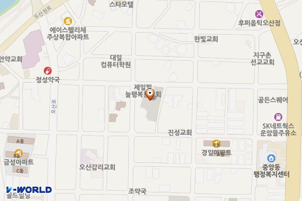 오색시장 제2공영주차장 공중화장실 위치 지도 — 경기도 오산시 오산로300번길 22