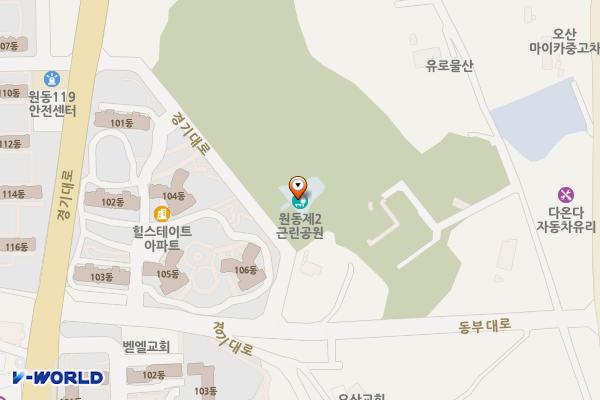 소리울도서관 화장실 위치 지도 — 경기도 오산시 경기대로 102-25
