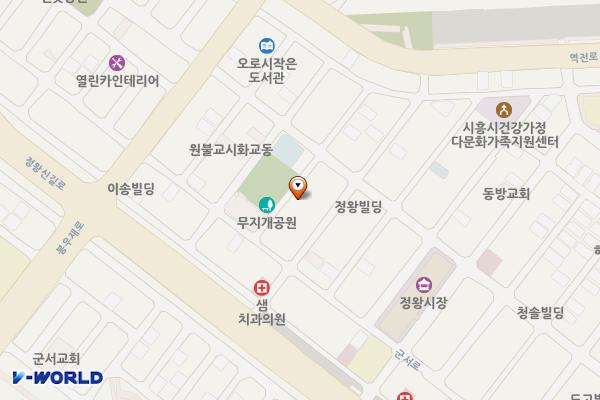 시흥시 다-가치유스센터 공중화장실 위치 지도 — 경기도 시흥시 군서로50번길 6-1