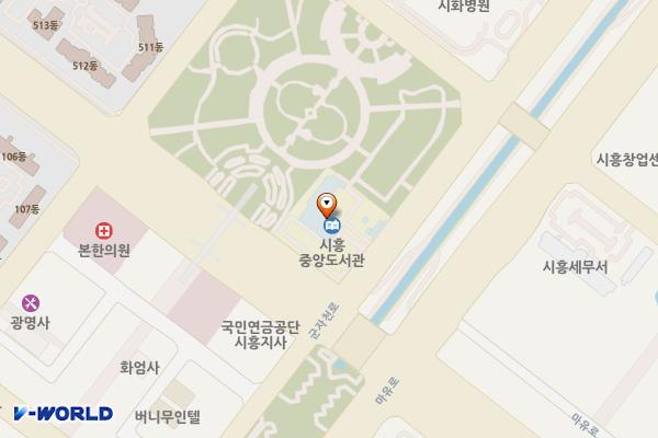 중앙도서관 위치 지도 — 경기도 시흥시 정왕대로 191