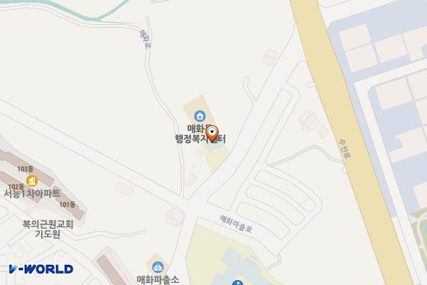 매화도서관 위치 지도 — 경기도 시흥시 매화로 20