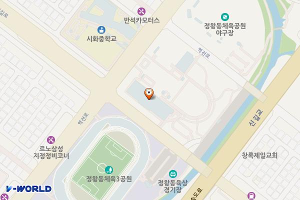 실내배드민턴체육관 위치 지도 — 경기도 시흥시 역전로 50 (정왕동, 시흥시 배드민턴장)