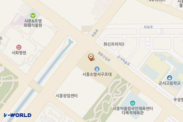 시흥소방서 공중화장실 위치 지도 — 경기도 시흥시 정왕신길로 206 (정왕동, 시흥소방서)