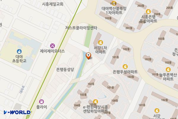 대야이 1수변공원 화장실 위치 지도 — 경기도 시흥시 은행로218번길 14(대야동)