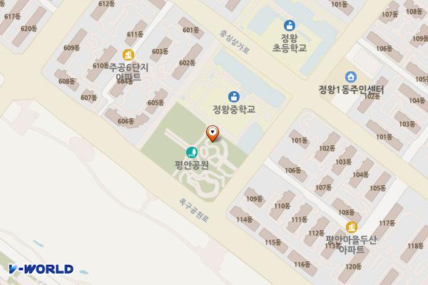 평안공원 위치 지도 — 경기도 시흥시 정왕대로298번길 36 (정왕동, 도서관)