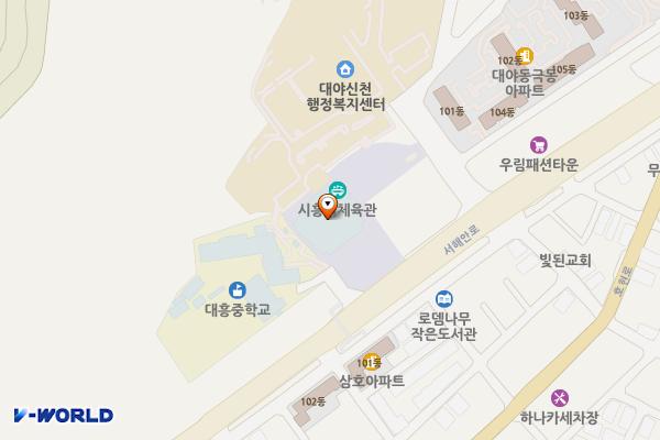시흥시생활체육회 위치 지도 — 경기도 시흥시 서해안로 1589 (대야동, 시흥시체육관)