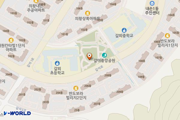 갈미중앙공원 위치 지도 — 경기도 의왕시 갈미로 45 (내손동)