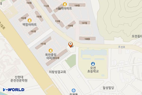 오전커뮤니티센터 위치 지도 — 경기도 의왕시 오전동길 61 (오전동)