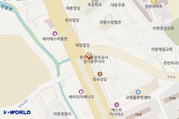 청소년 안전교육센터 위치 지도 — 경기도 의왕시 왕곡로 2, 안전교육센터 (왕곡동)