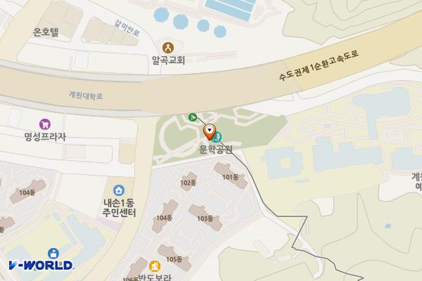 갈미 문학공원 위치 지도 — 경기도 의왕시 계원대학로 48 (내손동)