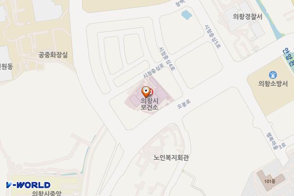 의왕시 보건소 위치 지도 — 경기도 의왕시 오봉로 34, 의왕시보건소 (고천동)