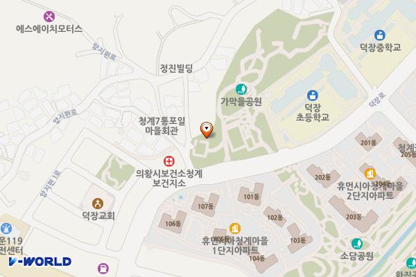 가막들공원 위치 지도 — 경기도 의왕시 양지편로 41-2 (청계동)