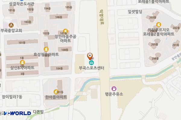 부곡스포츠센터 위치 지도 — 경기도 의왕시 부곡시장길 77, 부곡스포츠센터 (삼동)