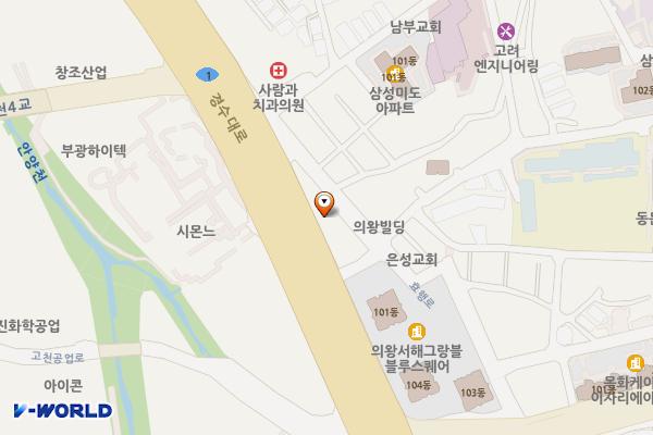 의왕우체국 위치 지도 — 경기도 의왕시 효행로 45, 의왕우체국 (오전동)