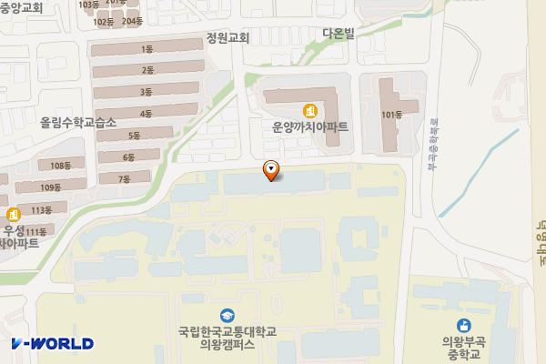 교통대학원 위치 지도 — 경기도 의왕시 철도박물관로 157 (월암동)