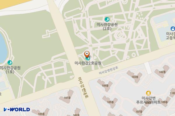 미사한강2호공원 위치 지도 — 경기도 하남시 미사강변 한강로 45